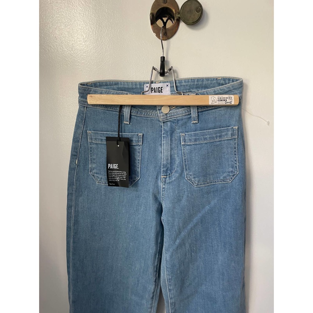 PAIGE Light Wash Straight Leg Cropped Jeans - Picture 3 of 10